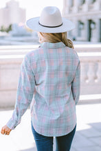 Load image into Gallery viewer, Plaid Button-Up Dropped Shoulder Shirt
