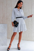 Load image into Gallery viewer, Polka Dot Tassel Tie Ruffle Hem Dress
