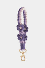 Load image into Gallery viewer, Flower Shape Wristlet Zinc Alloy Closure Macrame Key Chain
