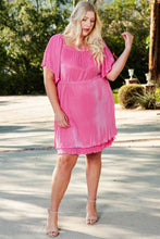 Load image into Gallery viewer, Plus Size Square Neck Frill Trim Flutter Sleeve Dress
