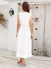 Load image into Gallery viewer, Pleated V-Neck Sleeveless Midi Dress
