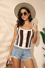 Load image into Gallery viewer, Striped Scalloped Trim Knit Tank
