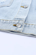 Load image into Gallery viewer, Leopard Star Applique Distressed Denim Jacket
