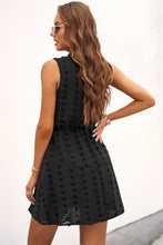 Load image into Gallery viewer, Swiss Dot Tie-Neck Sleeveless Dress
