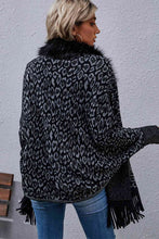 Load image into Gallery viewer, Leopard Fringe Detail Poncho
