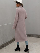 Load image into Gallery viewer, Waffle Knit Open Front Duster Cardigan With Pockets
