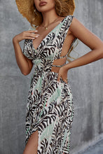Load image into Gallery viewer, Printed Cutout Split Midi Dress
