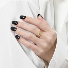 Load image into Gallery viewer, Wave Shape Inlaid Zircon Open Ring
