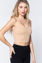 Load image into Gallery viewer, ACTIVE BASIC Round Neck Crop Rib Seamless Cami
