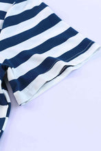 Load image into Gallery viewer, Striped V-Neck Short Sleeve Side Slit Dress
