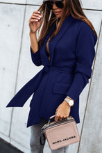 Load image into Gallery viewer, Belted Shawl Collar Blazer
