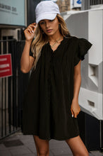 Load image into Gallery viewer, Ruffled Cap Sleeve Pocketed Mini Dress
