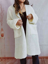 Load image into Gallery viewer, Open Front Long Sleeve Cardigan with Pockets
