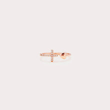 Load image into Gallery viewer, Heart Shape Cross Inlaid Zircon Open Ring
