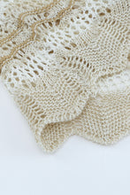 Load image into Gallery viewer, Wavy Stripe Scalloped Hem Openwork Knit Top
