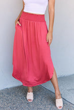 Load image into Gallery viewer, Doublju Comfort Princess Full Size High Waist Scoop Hem Maxi Skirt in Hot Pink
