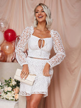 Load image into Gallery viewer, Cutout Tie Front Zip-Back Lace Dress
