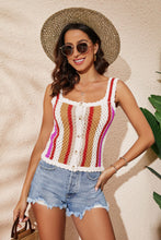 Load image into Gallery viewer, Striped Scalloped Trim Knit Tank
