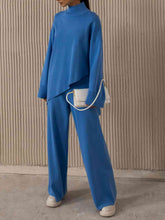 Load image into Gallery viewer, Asymmetrical Hem Knit Top and Pants Set
