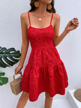 Load image into Gallery viewer, Textured Spaghetti Strap Cutout Dress

