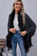 Load image into Gallery viewer, Leopard Fringe Detail Poncho
