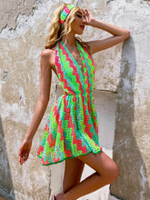 Load image into Gallery viewer, Multicolored Halter Neck A-Line Dress
