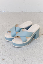 Load image into Gallery viewer, Weeboo Cherish The Moments Contrast Platform Sandals in Misty Blue
