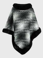 Load image into Gallery viewer, Faux Fur Trim Poncho
