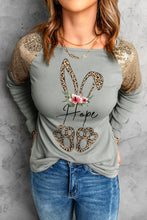 Load image into Gallery viewer, Leopard Sequin Round Neck Long Sleeve Top
