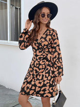 Load image into Gallery viewer, Printed Surplice Long Sleeve Dress
