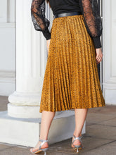 Load image into Gallery viewer, Leopard Print Pleated Midi Skirt
