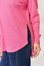 Load image into Gallery viewer, Zenana Round Neck Long Sleeve Slit Top
