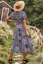 Load image into Gallery viewer, Printed Tie Back Flutter Sleeve Dress
