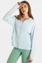 Load image into Gallery viewer, Zip Up Dropped Shoulder Hooded Sports Jacket
