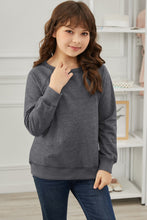 Load image into Gallery viewer, Girls Raglan Sleeve Ribbed Trim Sweatshirt
