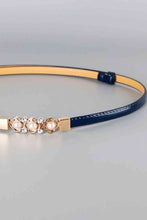 Load image into Gallery viewer, Rhinestone Flower Adjustable PU Leather Belt
