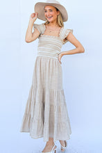 Load image into Gallery viewer, And The Why Linen Striped Ruffle Dress
