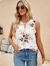 Load image into Gallery viewer, Eyelet Printed Notched Tank
