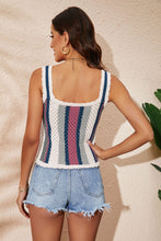 Load image into Gallery viewer, Striped Scalloped Trim Knit Tank
