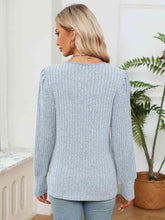 Load image into Gallery viewer, Lace Detail V-Neck Ribbed Blouse
