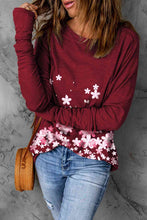 Load image into Gallery viewer, Floral Round Neck Thumbhole Sleeve Top
