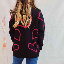 Load image into Gallery viewer, Heart Pattern Long Sleeve Sweater
