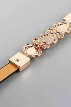 Load image into Gallery viewer, Rhinestone Flower Adjustable PU Leather Belt
