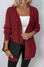 Load image into Gallery viewer, Cable-Knit Open Front Cardigan with Pockets
