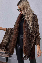 Load image into Gallery viewer, Leopard Fringe Detail Poncho
