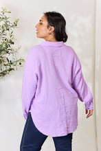 Load image into Gallery viewer, Zenana Full Size Texture Button Up Raw Hem Long Sleeve Shirt
