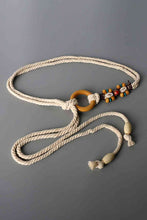 Load image into Gallery viewer, Wood Ring Rope Belt
