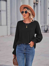 Load image into Gallery viewer, Round Neck Flounce Sleeve Blouse
