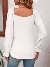 Load image into Gallery viewer, Tie Front V-Neck Puff Sleeve Blouse

