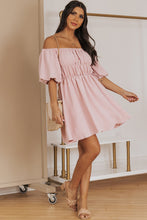 Load image into Gallery viewer, Off-Shoulder Balloon Sleeve Mini Dress
